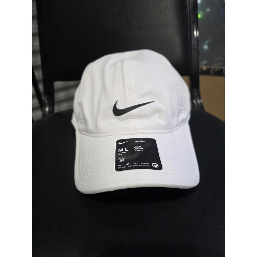 Nike Dri-FIT Club Unstructured Featherlight Cap White Sz M/L FB5682-100 $30 NEW